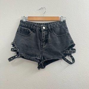 NastyGal — Cut It Out Pin Stud Denim Shorts